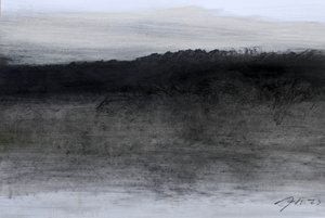 Skymning, 2023 (olja och kol på papper)