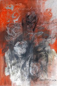 Redroses, 2023 (blandteknik på papper)