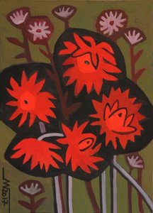 Röda abstrakta blommor