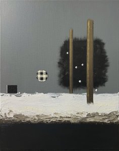 Abstrakta snöklädda pelare