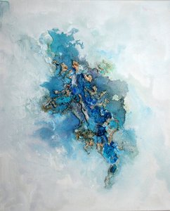Deep Blue Gold – Abstrakt av Marina Nelson