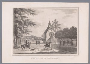Utsikt över huvudvakten i Oosterwijk Huvudvakt i Oisterwijk (titel på objekt) av Marinus Adrianus van Straten