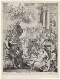 H. Franciscus Xavier wekt een dode tot leven St. Francis Xavier, apostel i östra Indien (titel på objekt) av Marinus Robyn van der Goes