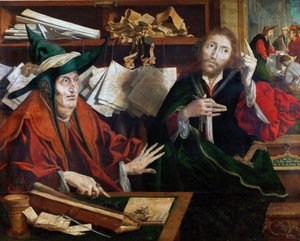 La parabole du gerant malhonnete - Liknelsen om den orättfärdiga förvaltaren, av Reymerswaele, Marinus Claesz, van (ca 1490-efter 1567). Olja på trä, c.1540. Mått: 77x96,5 cm. Konsthistoriska museet, Vienne