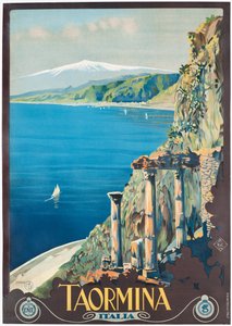 Affischreklam Taormina, ca 1927 (litografi i färger)