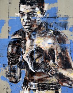 Ali, Icon Series, 2023 (akryl och olja på omvänd duk)