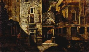 Ett hörn i Venedig, av Mario de Maria, pseudonym för Marius Pictor (1852-1924), olja på panel, 39,5x66,5 cm av Mario de (1852 1924) Maria