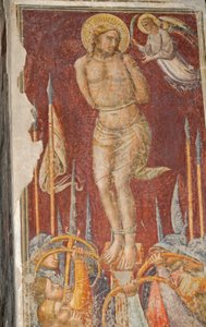 St Sebastian, fresk av Mariotto di Nardo, Kyrkan Santa Maria Maggiore, Florens (UNESCOs världsarvslista