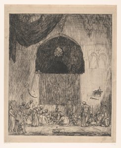 Äter orientaliska män av Marius Bauer (signed by artist)