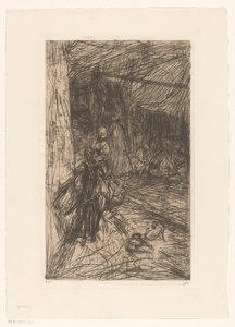Pojke på en åsna av Marius Bauer (signed by artist)