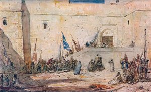 "En festivaldag", c1910 av Marius Bauer