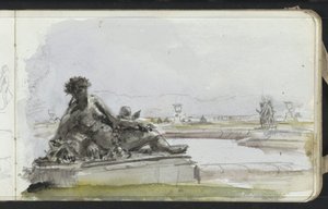 Staty av en vattennymf i trädgården i Versailles av Marius Bauer