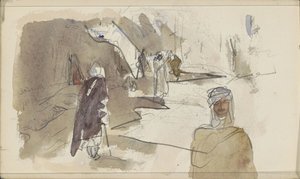 Gata med figurer i Biskra av Marius Bauer