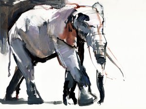 African Elephant, 2012, (bland media på papper) av Mark Adlington