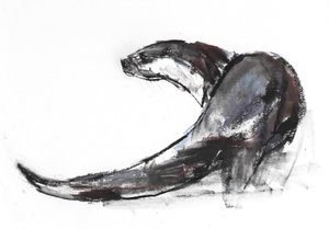 Rudder (träkol och conte på papper) av Mark Adlington