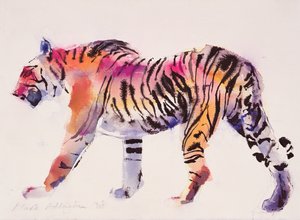 Stripey (bläck och wc på papper)