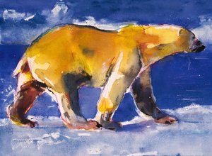 Yellow Bear, 1999 (blandmaterial på papper) av Mark Adlington