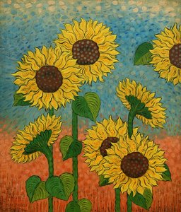 Summer Sun, 2023 (tempera grassa  olja på pannå)