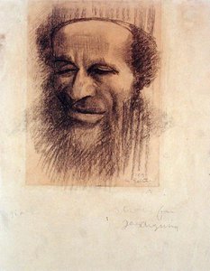 Head of a Rabbi, ca 1910 (krita på gulfärgat papper) av Mark Gertler