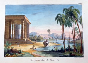 En utsikt över Tinnevelly, Indien, 1828