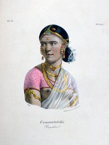 Kvinnlig dansare bayadere, 1828 av Marlet et Cie