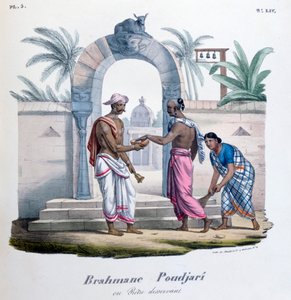 Utanför ett tempel, Indien, 1828 av Marlet et Cie