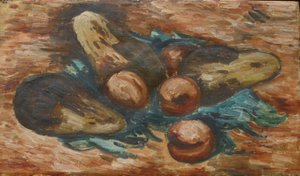 Aubergine och granatäpplen av Marsden Hartley