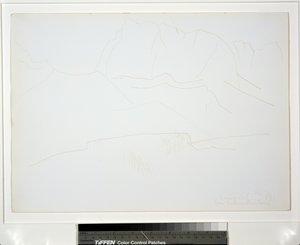 Bergslandskap med träd av Marsden Hartley