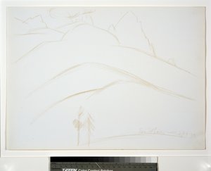 Bergslandskap med två tallar av Marsden Hartley