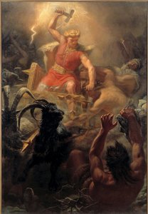 Le combat de Thor (Tor) avec les Geants - Thors kamp med jättarna - Winge, Mårten Eskil (1825-1896) - 1872 - Olja på duk - 484x333 - Nationalmuseum Stockholm