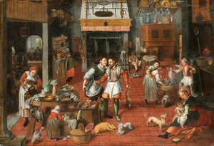 Köksinredning, ca. 1565. av Marten van Cleve the Elder