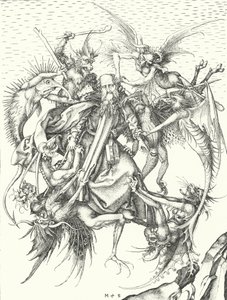 Temptation of St Anthony (gravyr) av Martin (after) Schongauer