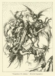 The Temptation of St Anthony (gravyr) av Martin (after) Schongauer