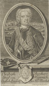 Porträtt av greve Burkhard Christoph von Munnich 1683-1767, ca 1730.