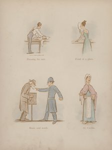 Sida från Cynicus Humors (färgad gravyr)