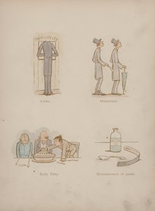 Sida från Cynicus Humors (färgad gravyr)
