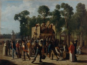 Vinutdelning på Champs-Elysées, ca 1795 (olja på papper, monterad på duk) av Martin Drölling