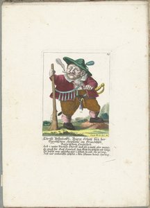 De dwerg Christl Vestnbalkh, ca 1710 Christl Vestnbalkh, Bürg Schütz nära den tyrolska stenfällan i det franska Bayrian-inbrottet (titel på objektet) Il Callotto resurcitato eller nyinrett litet skåp (serietitel) av Martin Engelbrecht (attributed to)