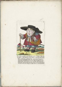 De dwerg Crispin Skarnitz, ca 1710 Ehrnveste och Hochweiße Herr Crispin, Skarnitz ärftlig herre auff Pfeffermühl, riddare av braitten huth (titel på objekt) Il Callotto resurcitato eller nyinrett litet skåp (serietitel)