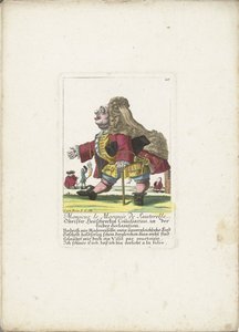 Dvärgen Monsieur le Marquis de Sauterelle, ca. 1710 Monsieur le Marquis de Sauterelle, Obrister Heüschrecken Commissarius, in der Liebes deklaration (titel på objekt) Il Callotto resurcitato eller nyutnämnd Zwerchen-kabinett (serietitel)