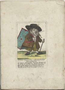 De dwerg Nicolo Cantabella, ca 1710 Nicolo Cantabella, Savoyard maskskärare (titel på objekt) Il Callotto resurcitato eller nyinrett litet skåp (serietitel) av Martin Engelbrecht (attributed to)