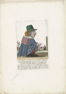 Dwarf Piters Kahlmüß Wisseller som valfångare, ca 1710 Den Edlen och Vornaemen Heer Piters Kahlmüß Wisseller och Groot Canzeler från Greenlandische Walfis correspondenzien (titel på objektet) Il Callotto resurcitato oder Neu eingerichts Zwerchen C av Martin Engelbrecht (attributed to)