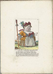 De dwerg Ruffanella som herde, ca 1710 Ruffanella, herdinna som skrattar åt Plorianders rörande begäran (titel på objektet) Il Callotto resurcitato eller nyinrett litet skåp (serietitel) av Martin Engelbrecht (attributed to)