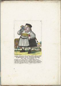 Dwergen Ursula Schleglin, ca 1710 Ursula Schleglin, Maijr Mensch im Herren hoff zu Bluntzingen, som nu har avtjänat sitt halvår (titel på objekt) Il Callotto resurcitato eller nyinrett litet skåp (serietitel) av Martin Engelbrecht (attributed to)