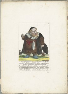 De joodse dwerg Natan Hirschl, ca 1710 Natan Hirschl, primat av judarna i Prag, och Püpen-maister godkänd av den hoebraiska lagen, i sina skolkläder (titel på objektet) Il Callotto resurcitato eller nyinredda Zwerchen-skåp (se
