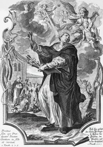 Vincent Ferrer (1350-1419), spansk dominikan, gravyr av Martin Engelbrecht (1684-1756) av Martin Engelbrecht