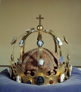 Krona känd som Karl den Store som användes för kröningen av kejsar Napoleon I (1769-1821), gjord av Martin Guillaume (Martin-Guillaume) Biennais (1764-1843) guld och dekorerad av camees
