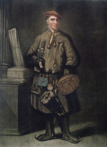 Carolus Linnaeus (1707-78) i sin lappländska klänning, graverad av Henry Kingsbury (fl.1775-98), publicerad 1805 av Martin Hoffman