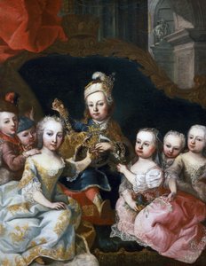 Porträtt av Josef II som barn med sina bröder (Wien av Martin II Mytens or Meytens