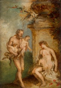 Satyrbarns utbildning av Martin Johann Schmidt